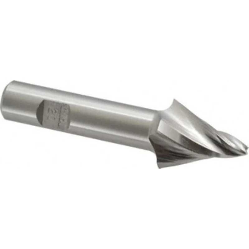 Made in USA 20 per Side 1/8 Small End Diam 1 LOC 4-Flute High Speed Steel Tapered Square End Mill Uncoated, 1/2 Shank...